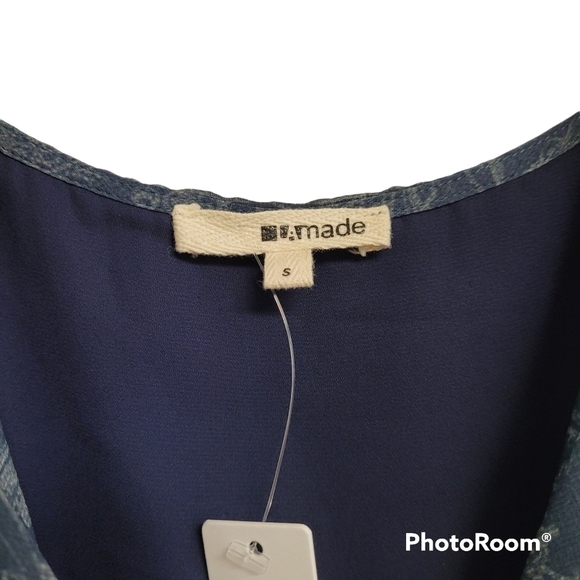 Revolve LAmade Blue Sleeveless Drape Neck Paisley Print Belted Dress Size Small - Picture 3 of 6